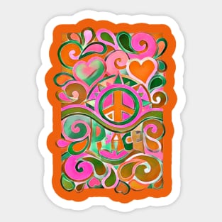 Funky Hippy Design Sticker